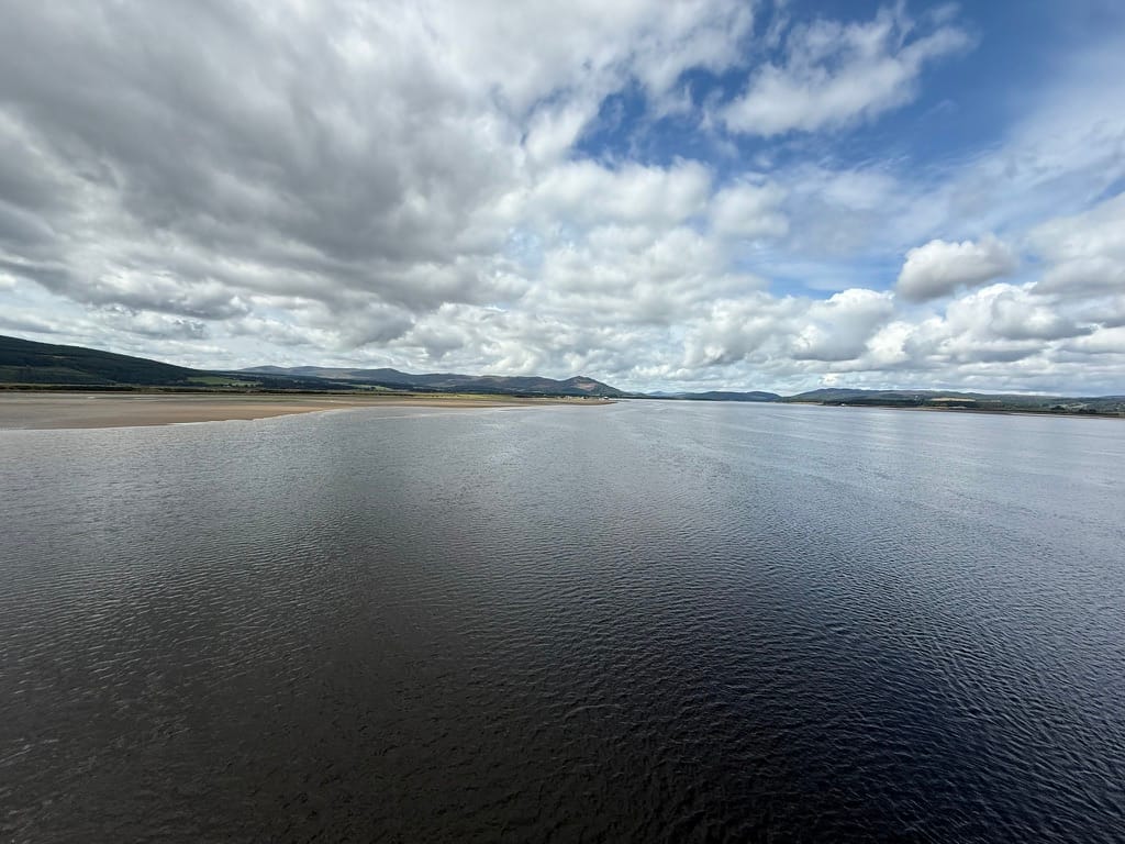 View across the Dornoch Firth from the Dornoch Firth Bridge.