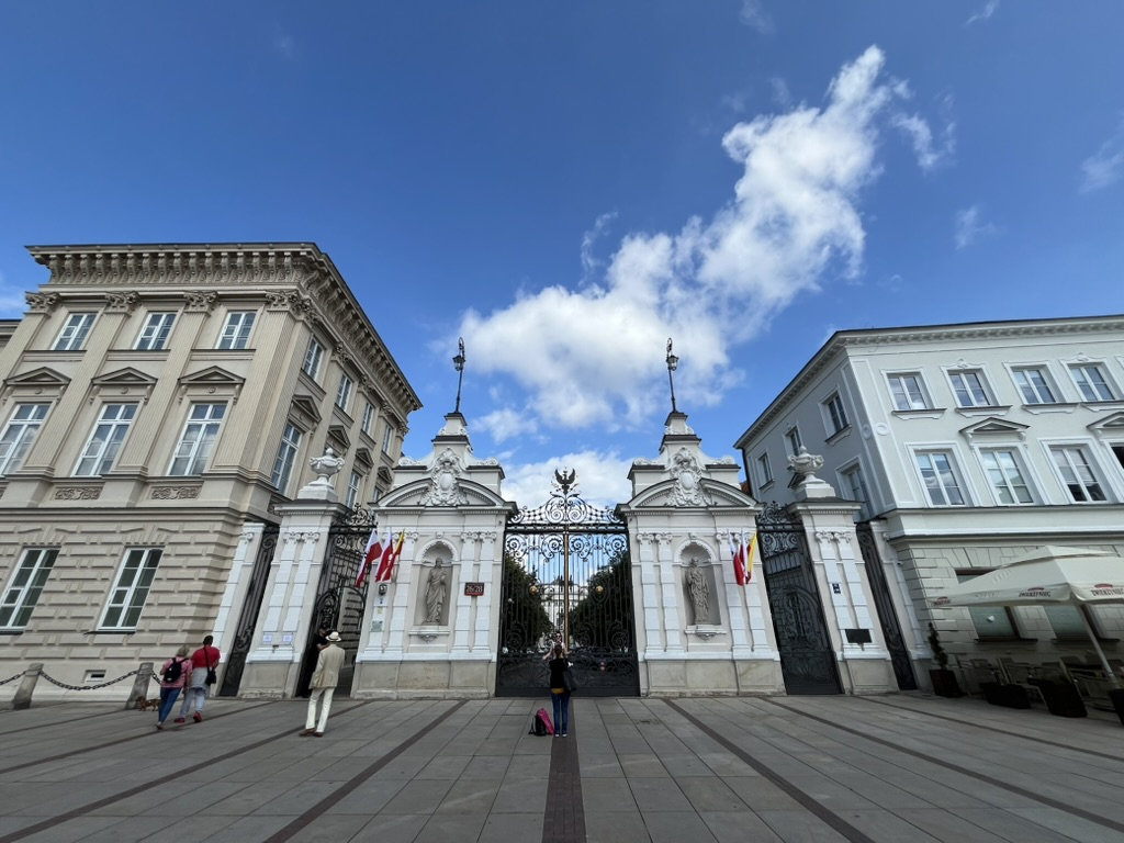 Main gate of the Presidential Palace in Warsaw.