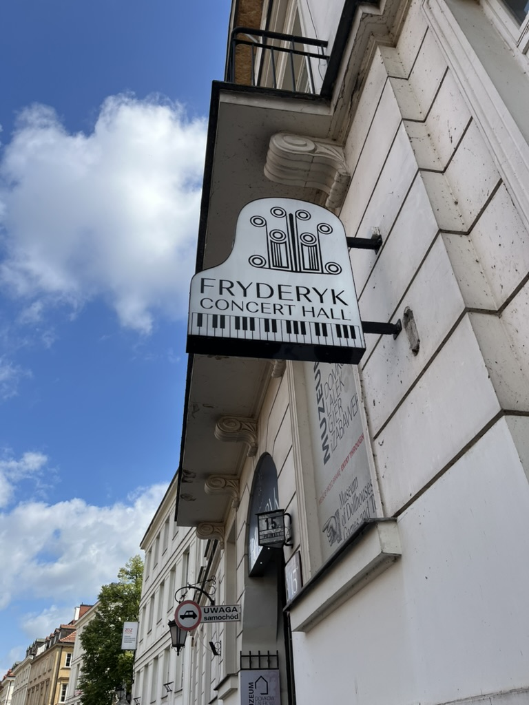 Sign for the Fryderyk Concert Hall in Warsaw.